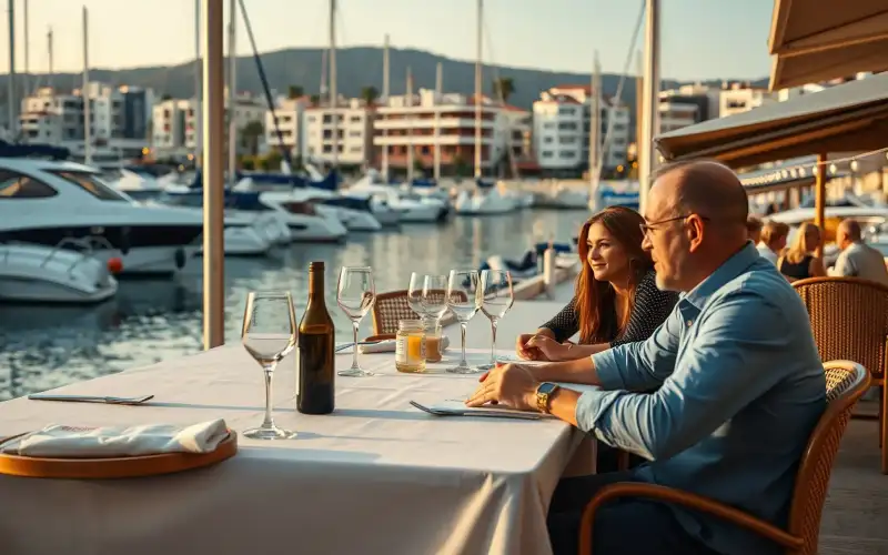Families enjoy a sunny day at Limassol Marina, a vibrant hub of leisure, dining, and Cypriot charm