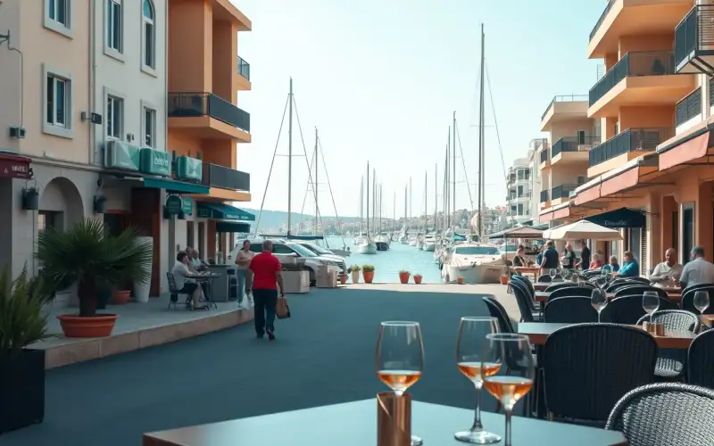 Limassol's modern marina blends seamlessly with historic wineries, showcasing future transport options in 2026