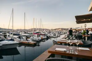 Limassol's Lady's Mile beach offers stunning views near the marina, perfect for business travel and wine country exploration